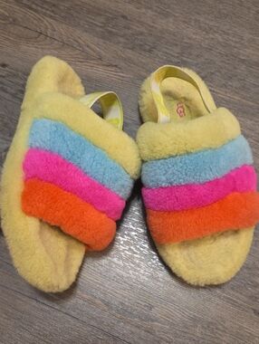 UGG • FLUFF YEAH Striped Slide Slippers